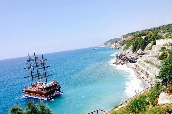 Alanya Catamaran Boat Tour with Sunbathing Swimming & Snorkelling - Three caves along the rocky coast