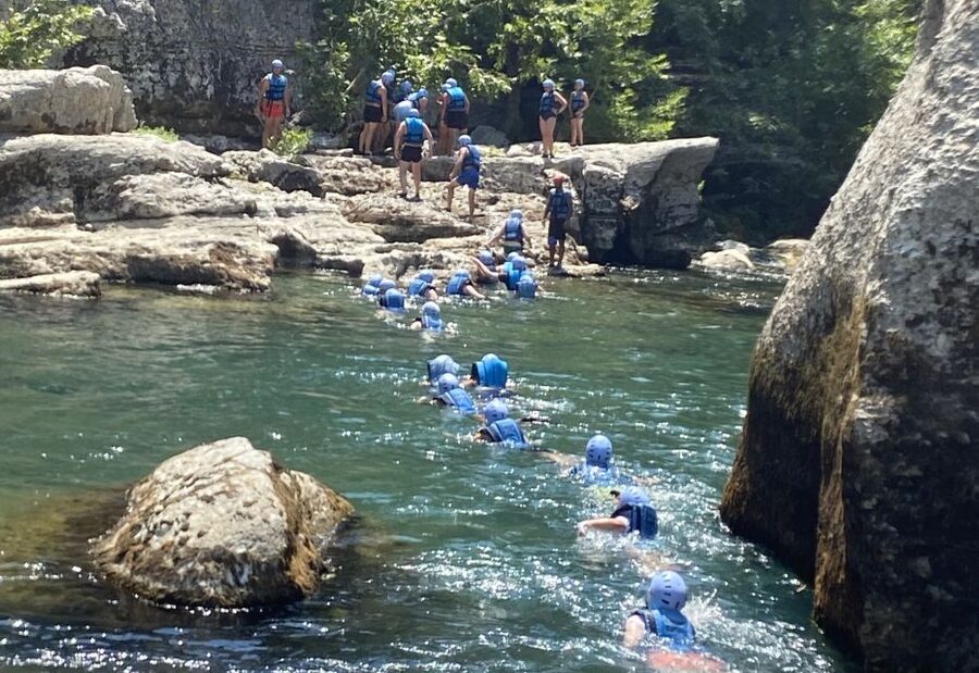 Alanya/City of Side: Canyoning, Rafting and Ziplining Tour - A brief zipline over the river