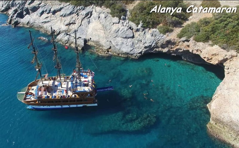 Alanya: Family-Friendly Catamaran Cruise with Castle Views - Three caves, three quick coastal stops