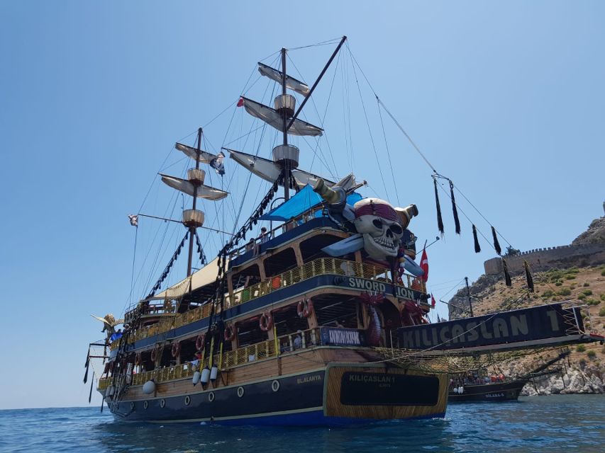 Alanya: Pirate Boat Tour w/ BBQ & Foam Party - Leaving Alanya Harbor aboard the Sword Lion