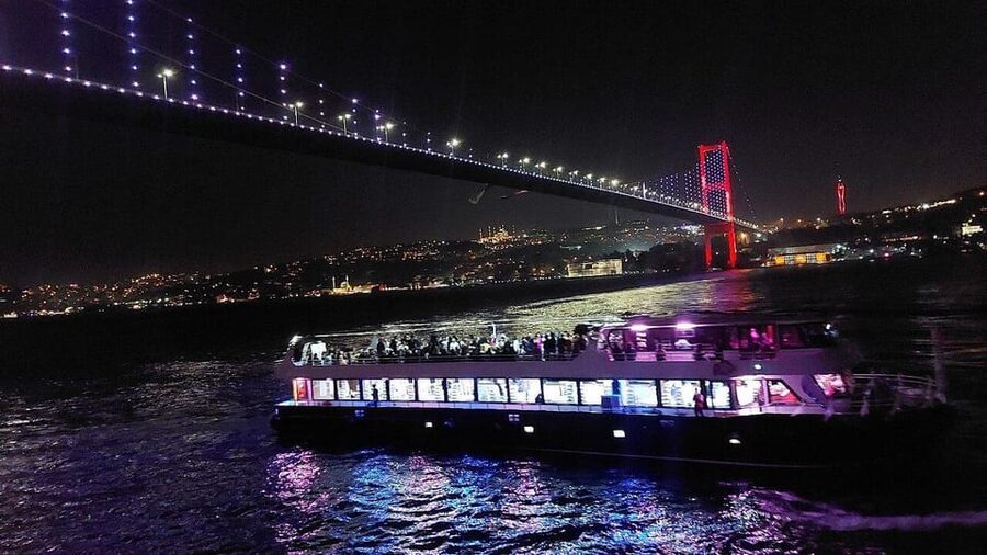 All Inclusive; Istanbul Bosphorus Dinner Cruise w/live shows - Istanbul’s illuminated shores from the water