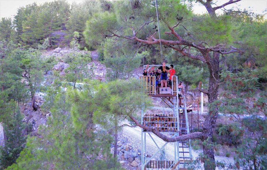 Antalya: Canyoning, Rafting, Quad, Jeep & Zipline with Lunch - Jeep riding and ziplining across the river