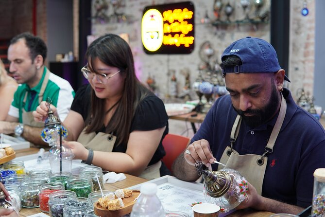 Antalya: Turkish Mosaic Lamp Workshop in Old Town – All Included - Choosing glass pieces and a pattern