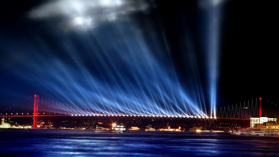 Bosphorus: Dinner Cruise with Live Performances Experience - The show starts with tambourines and comic theater