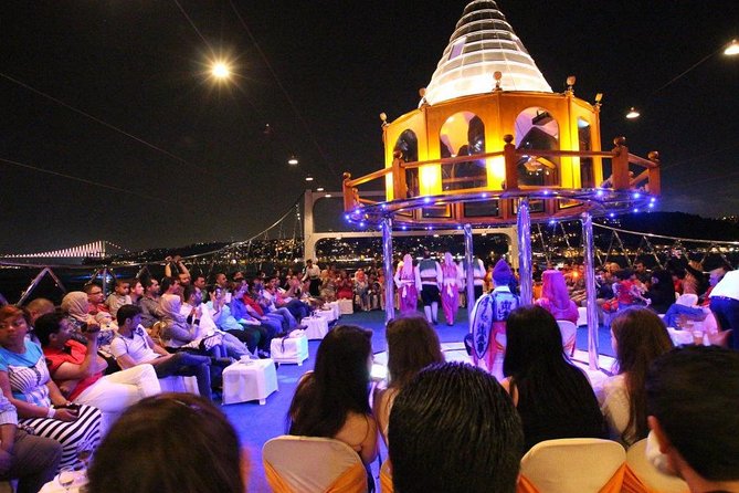 Bosphorus Night Cruise: Dinner, Drinks & Hotel Pickup - Dinner, drinks, and the crowded dining room