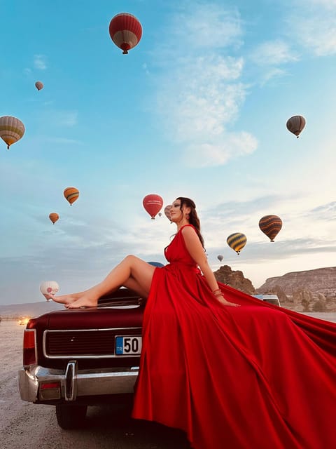 Cappadocia: Private Outdoor Photoshoot at Sunrise w/Transfer - Choosing and changing into your complimentary dress