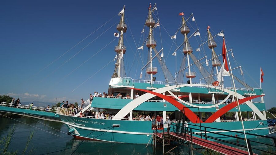 City of Side: Boat Tour on the Manavgat River w/ Bazaar Trip - Cruising toward the river mouth