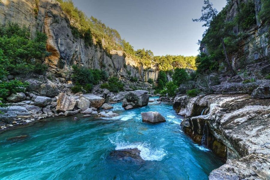 City of Side: Eagle Canyon w/ Optional Selge or Rafting Tour - Rafting on foamy river water