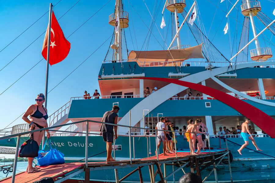 City of Side: Sightseeing Cruise w/ Swim Stops & Foam Party - The ancient Side peninsula from the water