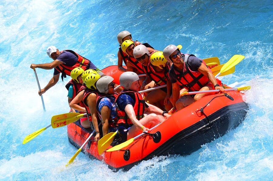City of Side: Whitewater Rafting with Lunch - Getting fitted with helmet, life vest, and paddle