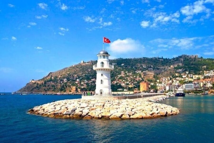 Explore Alanya's Beauty Catamaran Boat Tour - Cleopatra Beach from the water