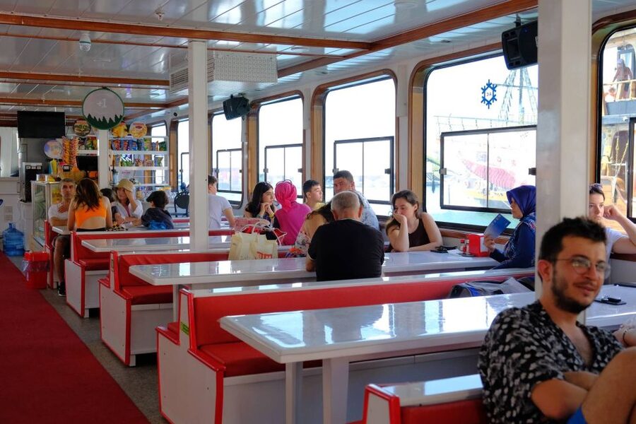From Alanya: Boat Tour with Unlimited Soft Drinks and Lunch - Cleopatra Beach: golden sand and a first swim