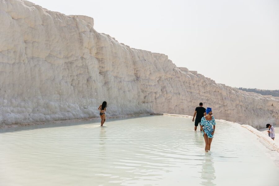 From Antalya/Kemer: Pamukkale and Hierapolis Tour with Lunch - The white terraces and mineral water