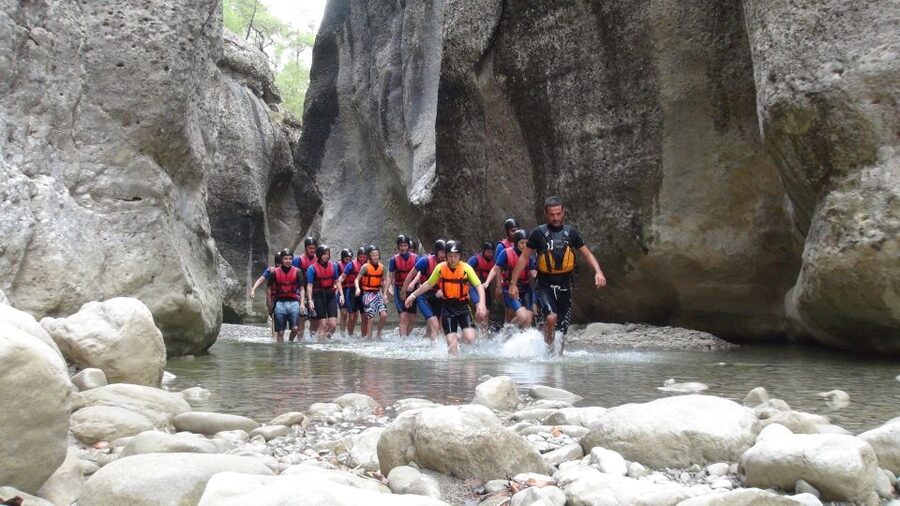 From Antalya: Koprulu Canyon Rafting and Zip Line Adventure - A short zip line between the cliffs