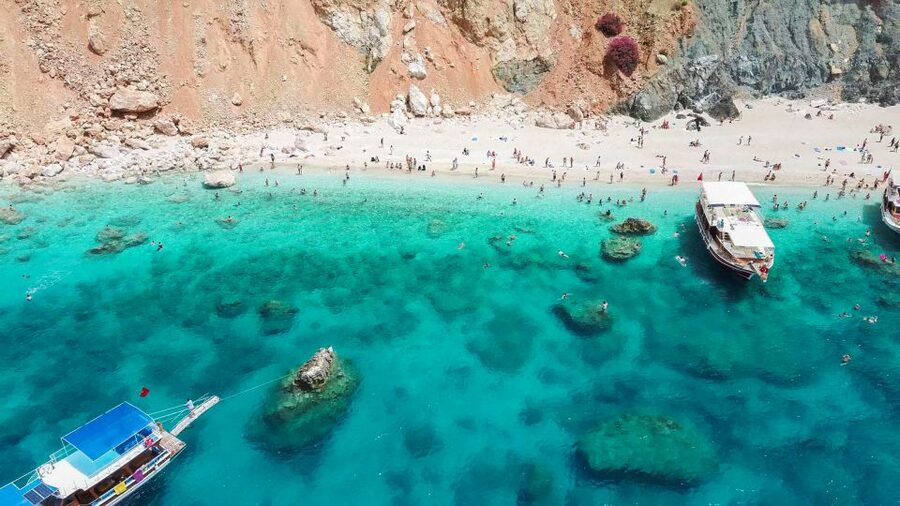 From Antalya or Kemer: Suluada Island Boat Trip with Lunch - The western coast and the first swimming breaks