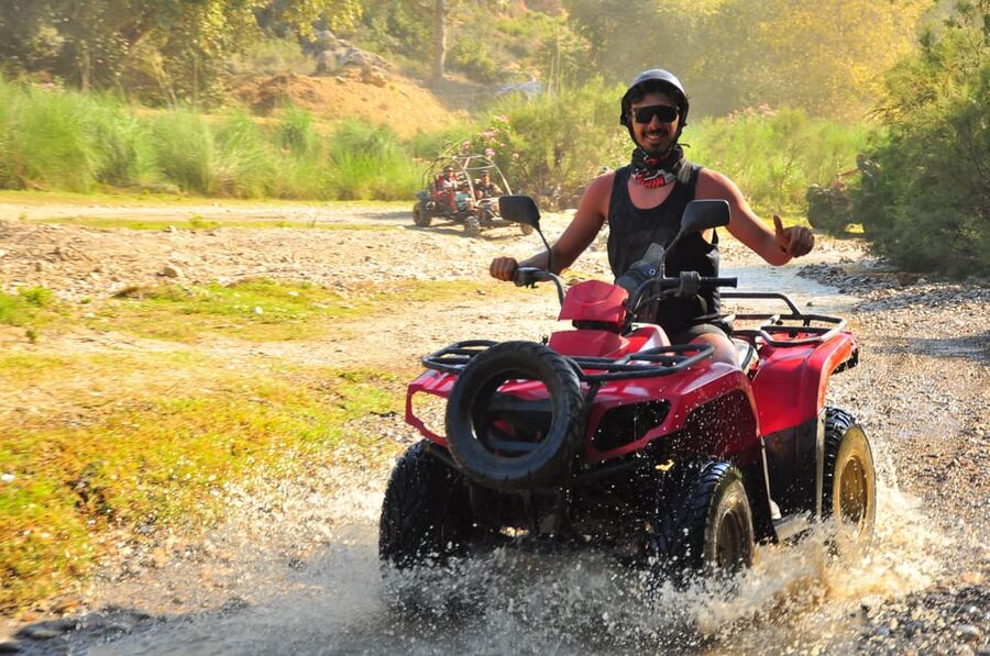 From Belek, Antalya Thrilling Quad Safari Adventure - Water crossings, mud, and the swimming stop