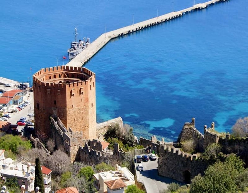 From City of Side: Alanya Tour with Lunch, Boat & Cable Car - The Red Tower and Alanya’s sea defenses