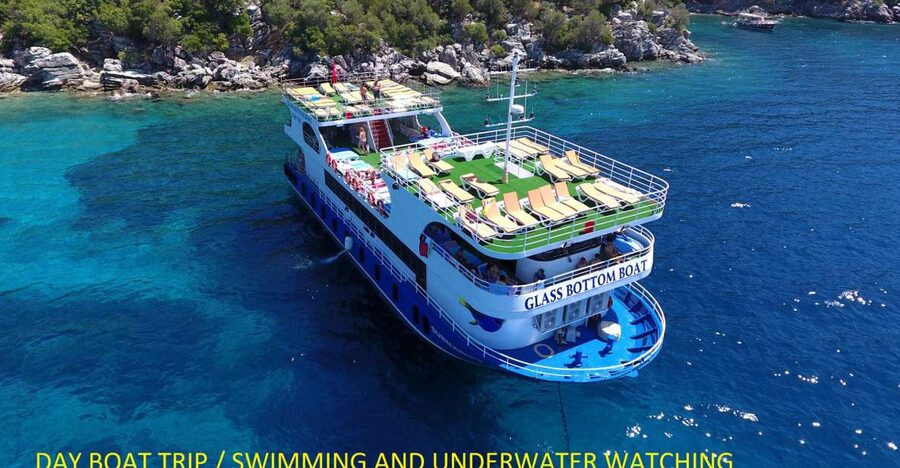 From Marmaris: Day Trip by Glass Bottom Semi Submarine - A glass-bottom boat with more room than most