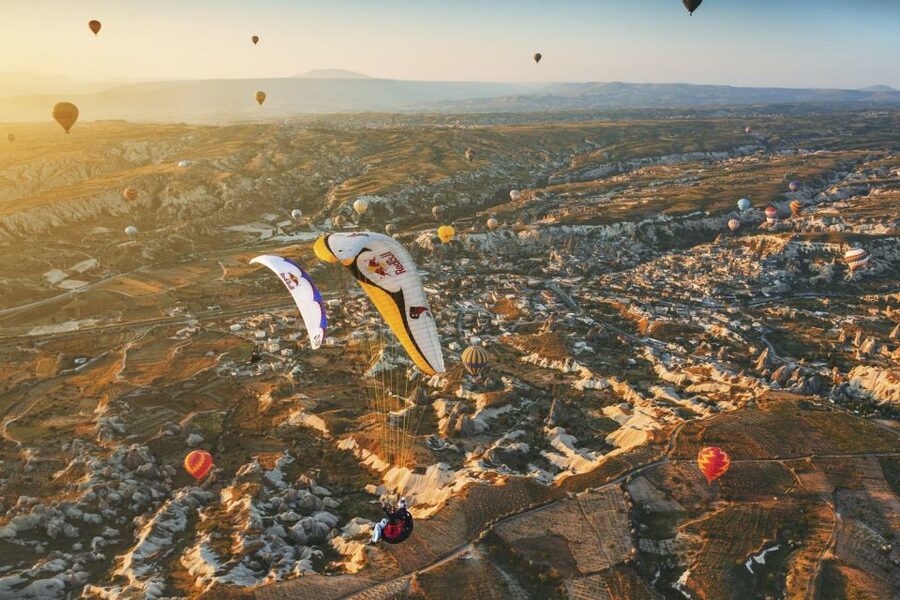 From Urgüp/Göreme: Cappadocia Tandem Paragliding & Transfer - The safety briefing and harness fitting