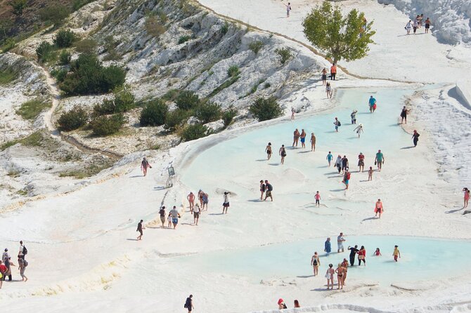 Full Day Salda + Pamukkale and Hierapolis from Alanya - Walking through Hierapolis above the terraces
