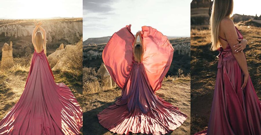 Göreme: Cappadocia Satin Flying Dress Rental - Language, group size, and practical planning