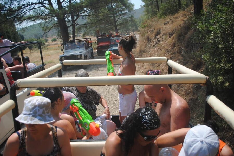 Icmeler Jeep Safari, Lunch, Water Fight, Colour & Foam Party - The jeep ride into the hills