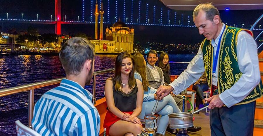 Istanbul: Bosphorus Night Dinner Cruise with Private Table - Your private table and dinner service