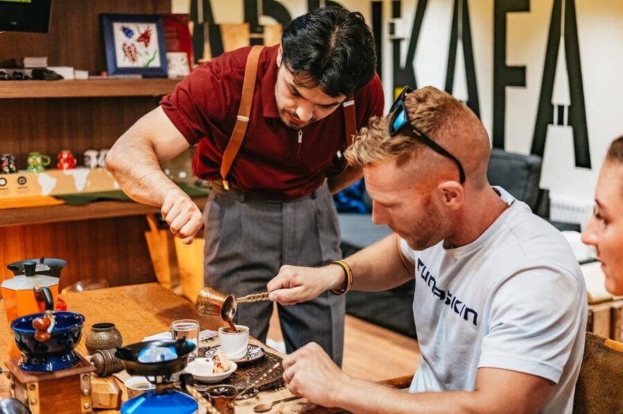 Istanbul: Turkish Coffee Making and Fortune Telling Workshop - Tasting coffee with Turkish delight