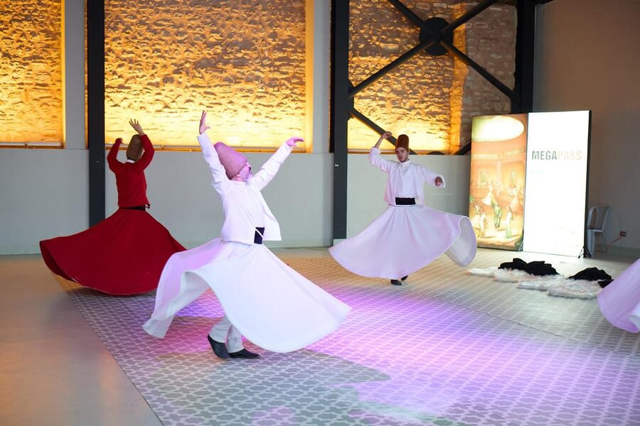 Istanbul: Whirling Dervish Ceremony next to Hagia Sophia - The dervishes turn slowly, then the room changes