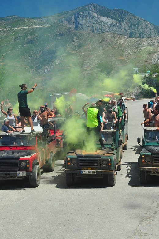 Jeep Safari-Lunch-Boat-Canyon-Waterfall-Foam,Water Party - The road to Green Canyon