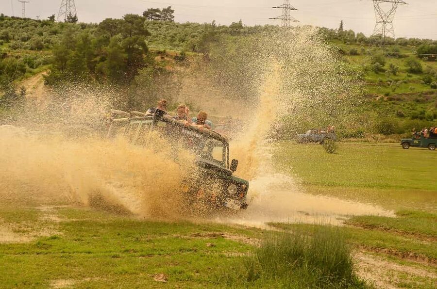 Jeep Safari-Lunch-Boat-Canyon-Waterfall-Foam,Water Party - The boat trip and the old-school swimming stop