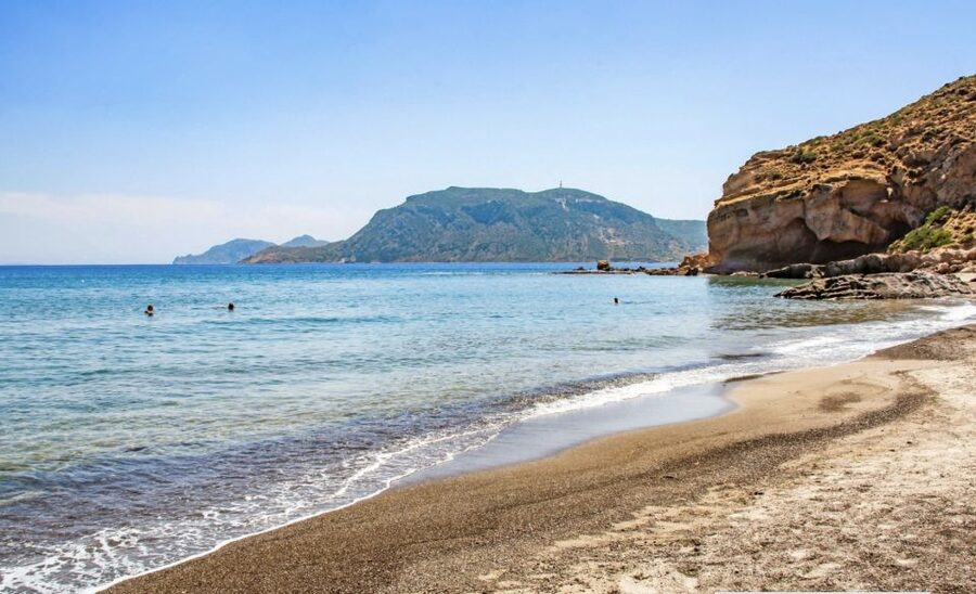 Kardamaina: 3-Bay Pirate Boat Cruise with BBQ Lunch - Kefalos Beach gives you the longest shore break
