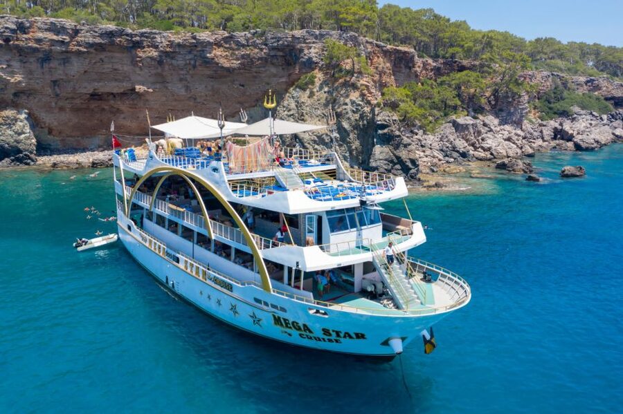 Kemer: Full-Day Boat Trip with Lunch and DJ - Phaselis Bay brings the first swim