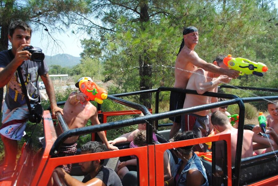 Marmaris Jeep Safari Water Fight, Colour and Foam Party - The Bozburun Peninsula off-road route