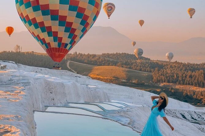 Pamukkale Hot Air Balloon Ride Certificate and 2 Meals in Antalya - Sunrise over Pamukkale from the basket