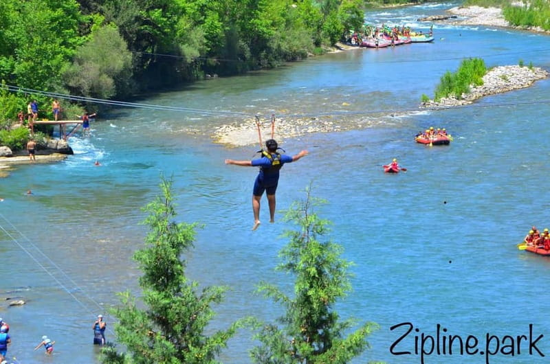 Side/Antalya: Canyon Rafting, Buggy or Quad, & Zipline Tour - Rafting through the rapids and swimming stops