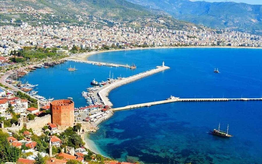 Side: Full-Day Alanya City Tour & Cleopatra Beach Visit - Seeing the Red Tower from Alanya Harbor