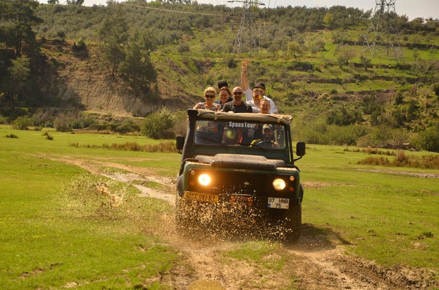 Side: Green Canyon and Waterfall Jeep Safari with Lunch - Water fights, foam, and the part you cannot keep dry