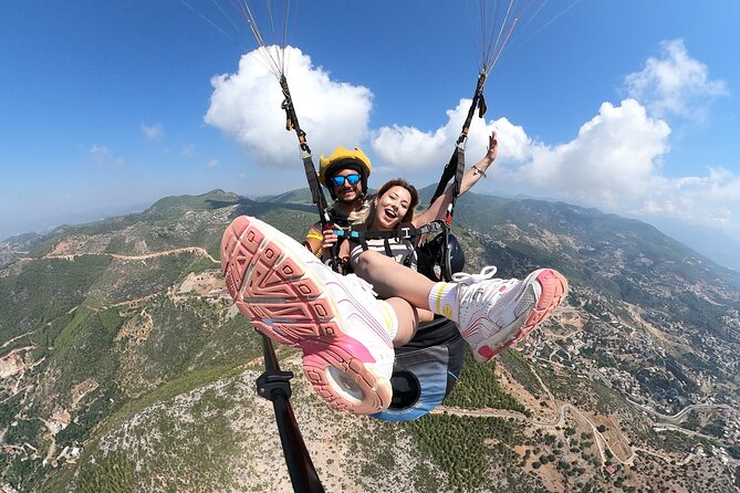 Tandem Paragliding in Alanya, Antalya Turkey with a Licensed Guide - The Takeoff and the First Minutes in the Air