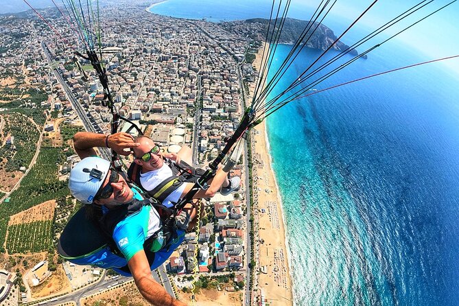 Tandem Paragliding in Alanya with Professional Licensed Pilots - Cleopatra Beach from the air